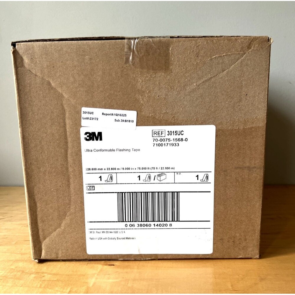 3M Ultra Comfortable Flashing Tape 3015UC 9 Inch x 75 Feet USA